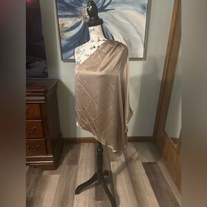 NWOT Leah Drape Silk One Shoulder Top in Champagne Sz. Medium